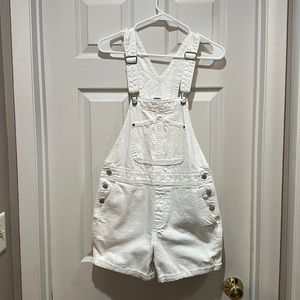 Old Navy white denim overalls. Woman’s size small.